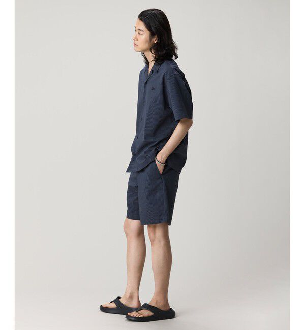 LACOSTE「オーバーサイズ シアサッカーオープンカラーシャツ」|シャツ・ブラウス|