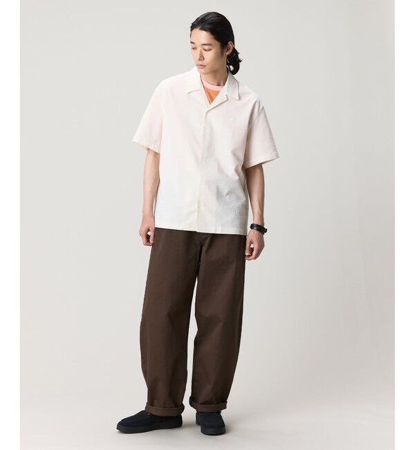 LACOSTE「オーバーサイズ シアサッカーオープンカラーシャツ」|シャツ・ブラウス|