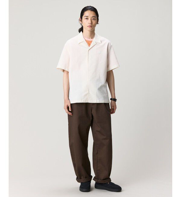 LACOSTE「オーバーサイズ シアサッカーオープンカラーシャツ」|シャツ・ブラウス|