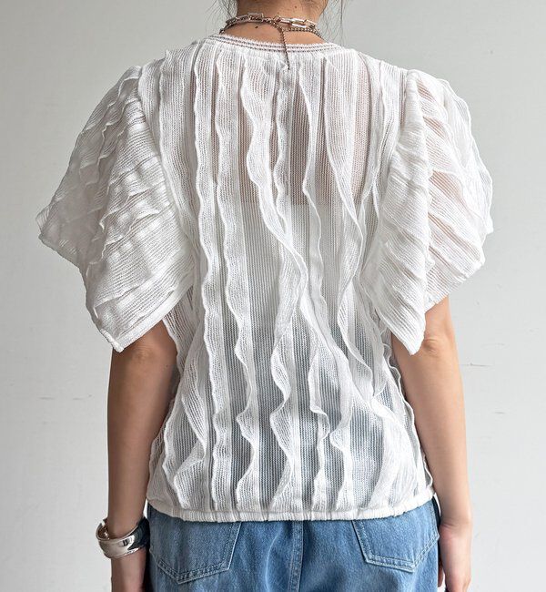  「【WEB限定】縦レースフリルトップス」|Tシャツ・カットソー|