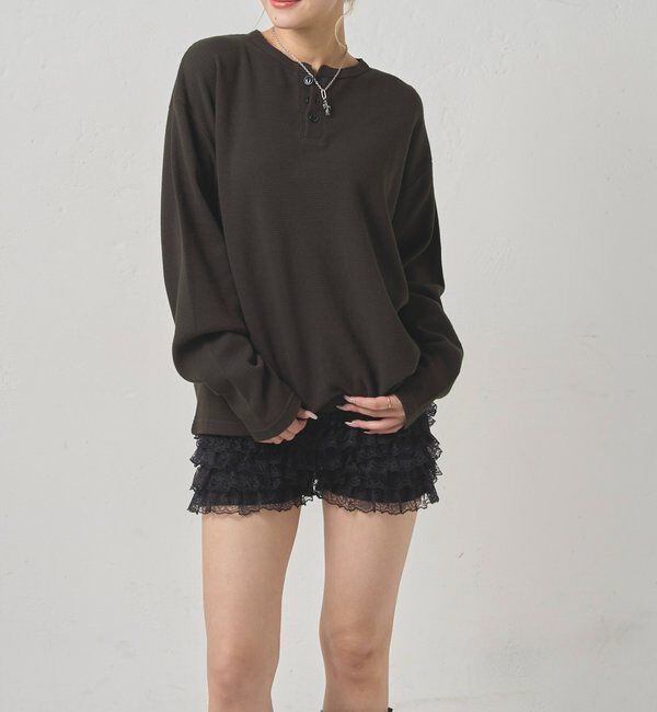  「【UNISEX】【Sourcream】ワッフルヘンリーL/STEE[26AW]」|Tシャツ・カットソー|
