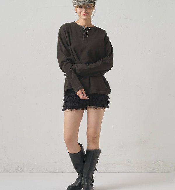  「【UNISEX】【Sourcream】ワッフルヘンリーL/STEE[26AW]」|Tシャツ・カットソー|