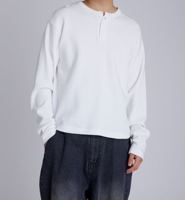  「【UNISEX】【Sourcream】ワッフルヘンリーL/STEE[26AW]」|Tシャツ・カットソー|