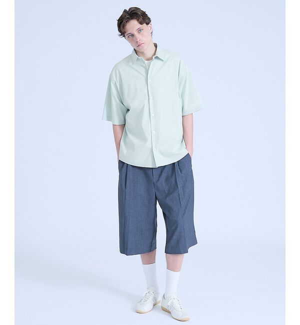 ABAHOUSE「TRシャンブレー ワイドショートパンツ / クロップドスラックス【予約】」|その他|