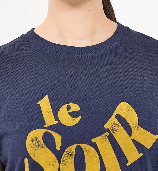 abahouse mavie「【新色チャコールグレー入荷】甘編み天竺フロッキープリントTシャツ」|Tシャツ・カットソー|