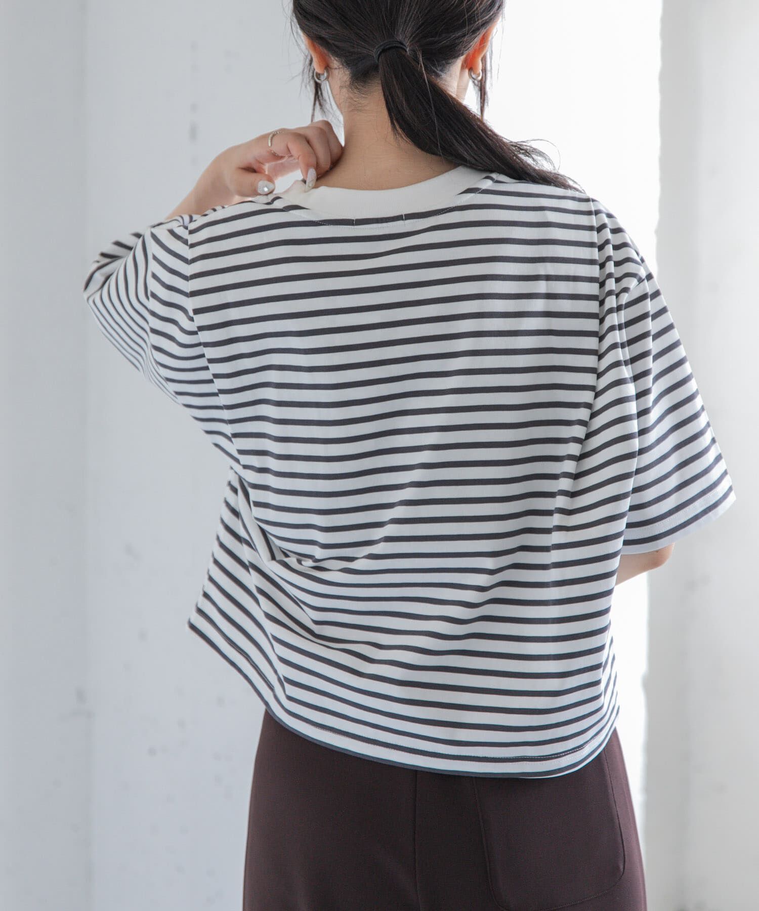 URBAN RESEARCH DOORS「FORK&SPOON　ショルダータックTシャツ」|Tシャツ・カットソー|