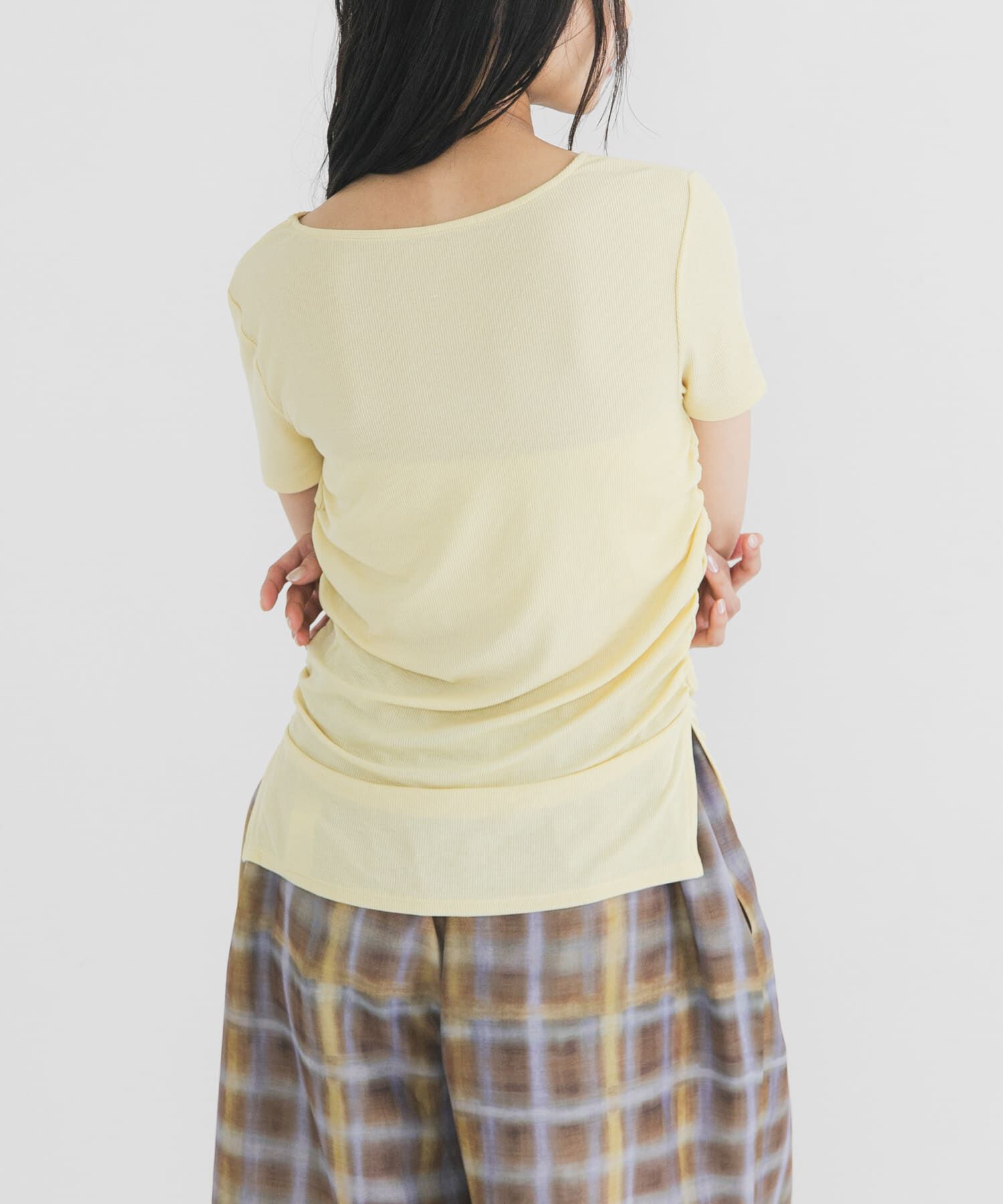  「シャーリングスリットTEE」|Tシャツ・カットソー|
