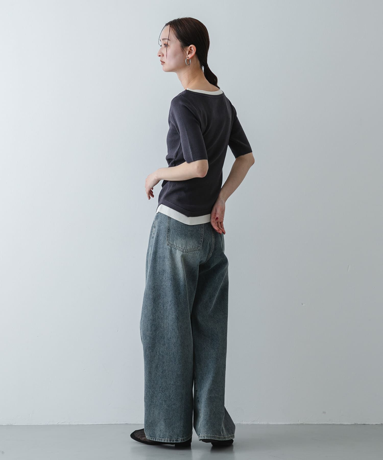 SENSE OF PLACE by URBAN RESEARCH「『洗濯可』レイヤードアシメセーター」|ニット・セーター|