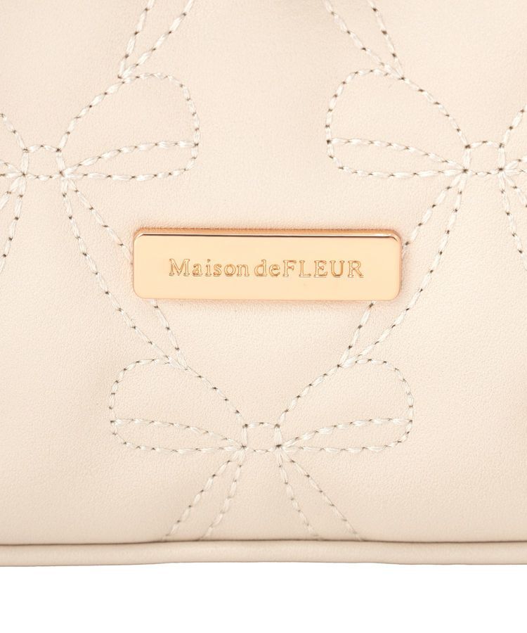 Maison de FLEUR「スカーフ付きリボンキルティング2Wayスクエアトート」|ハンドバッグ|