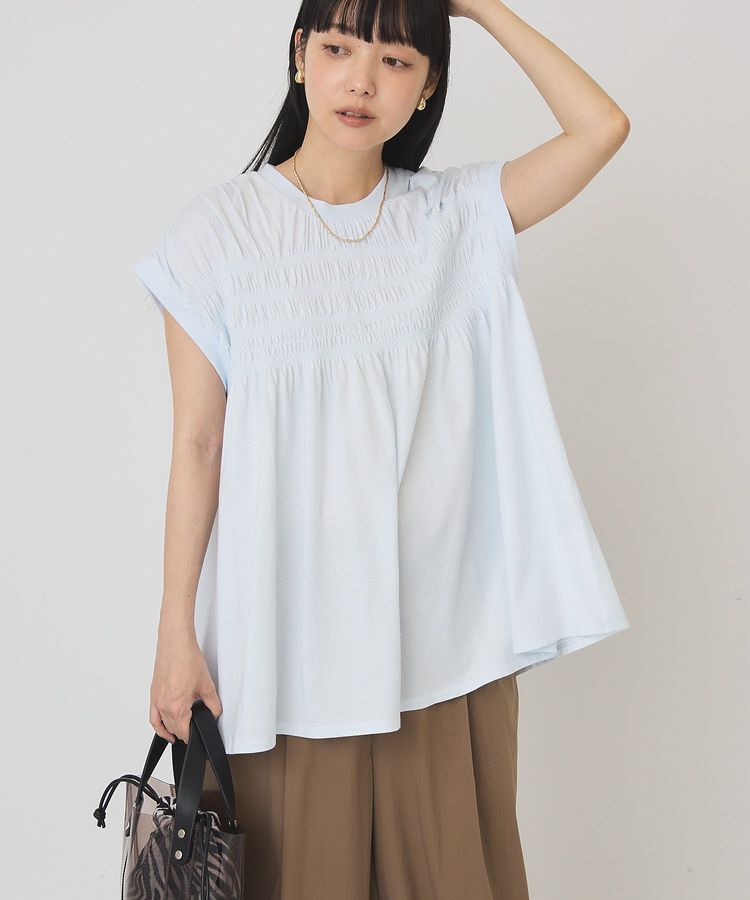 AMERICAN HOLIC「【接触冷感・UVカット】シャーリングプルオーバー」|Tシャツ・カットソー|Sax