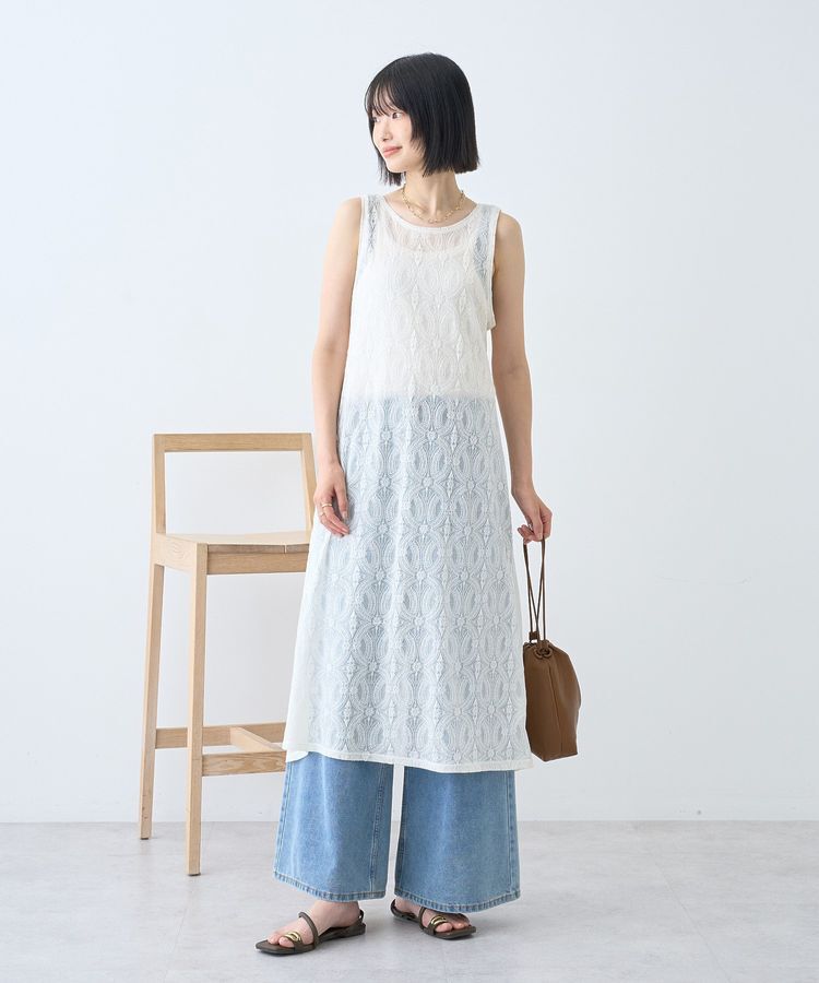 AMERICAN HOLIC「レースジャガードノースリーブワンピース」|ワンピース|