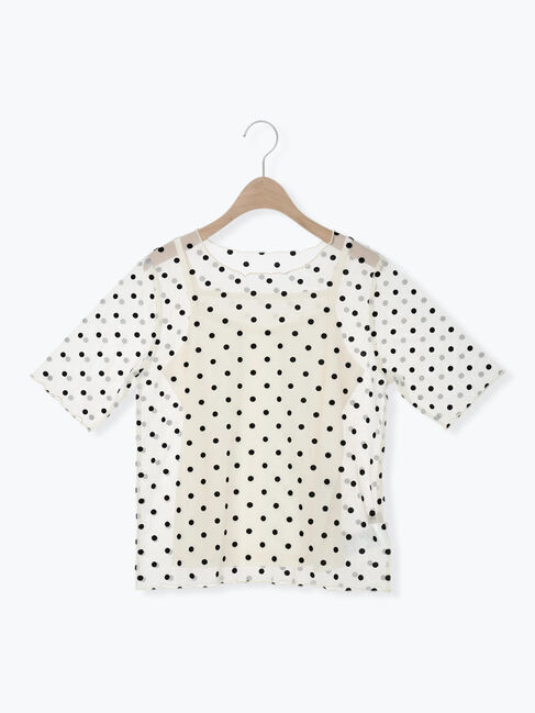 Samansa Mos2「◆フロッキードットプルオーバー&キャミ」|Tシャツ・カットソー|アイボリー
