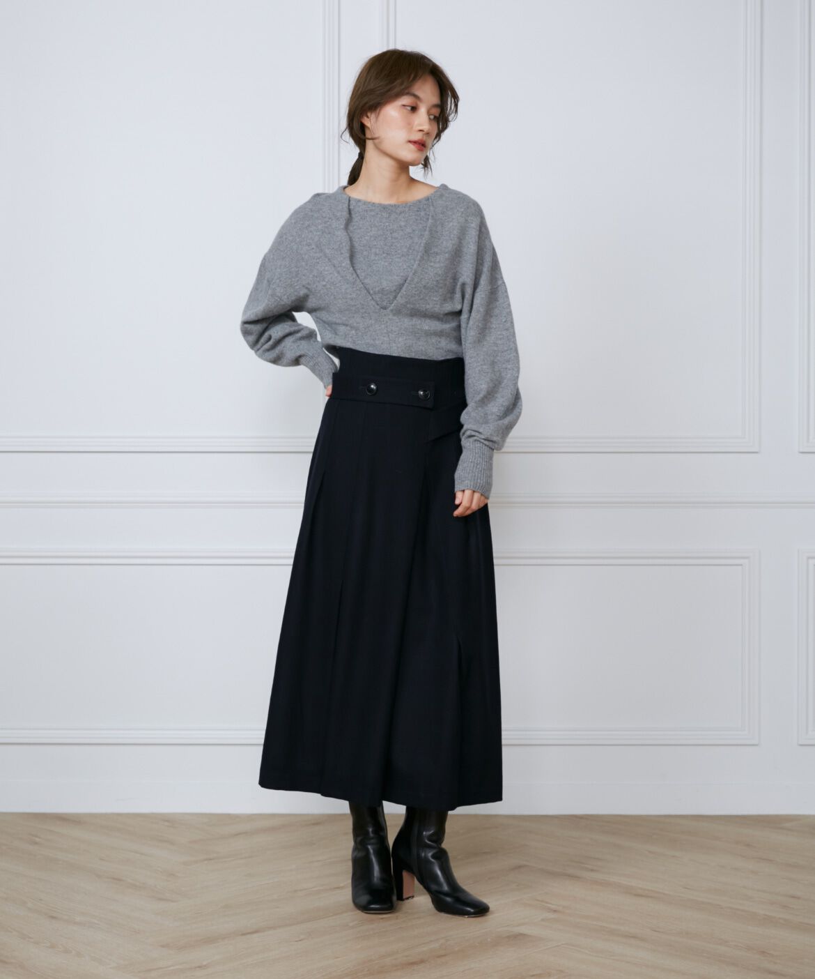 INED「ウールカシミヤタックデザインニット《la veille by SUPERIOR CLOSET》」|ニット・セーター|