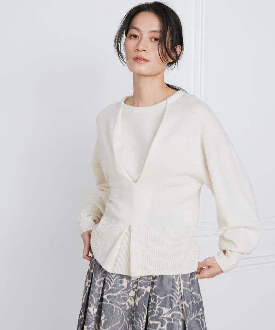 INED「ウールカシミヤタックデザインニット《la veille by SUPERIOR CLOSET》」|ニット・セーター|