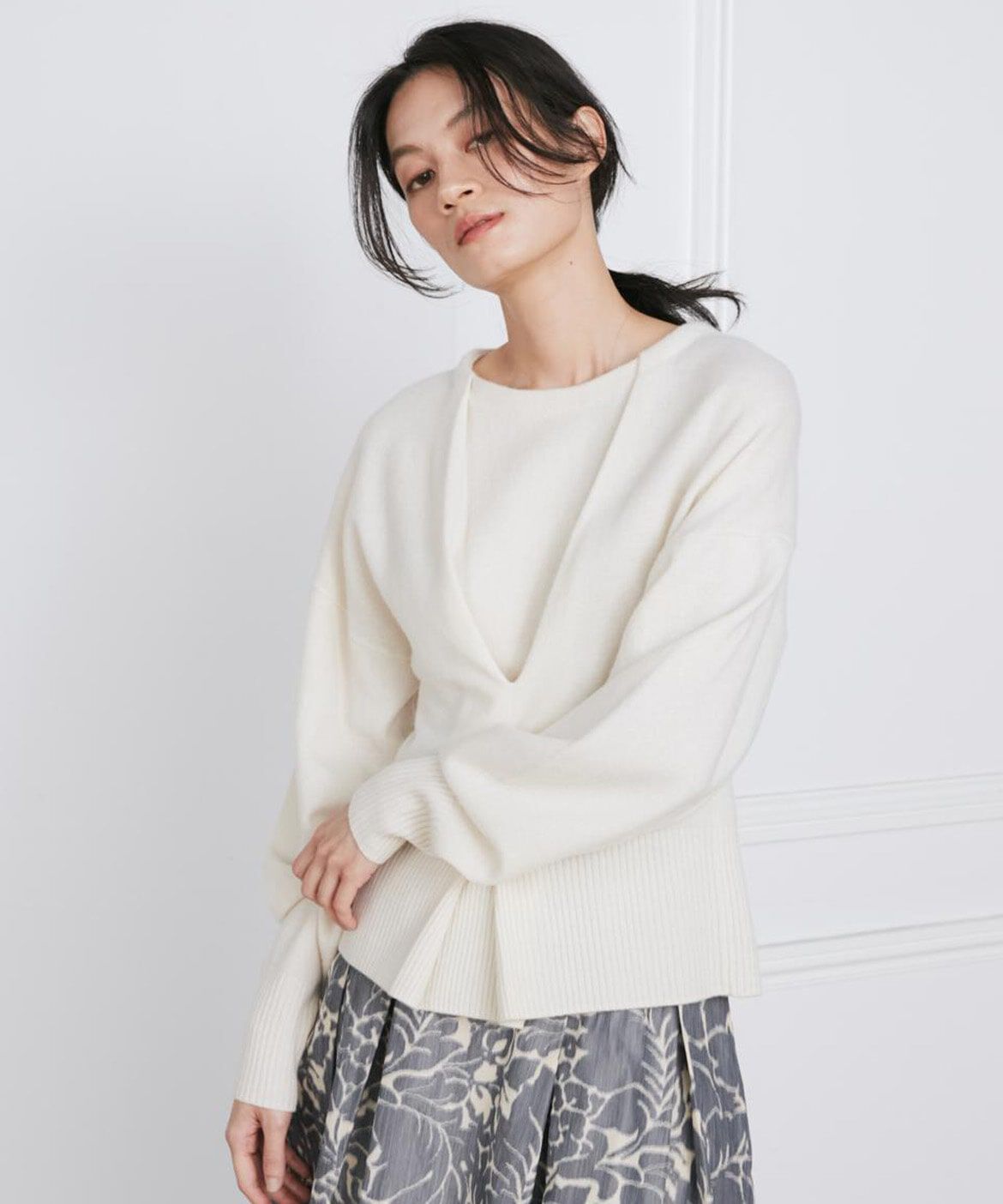 INED「ウールカシミヤタックデザインニット《la veille by SUPERIOR CLOSET》」|ニット・セーター|