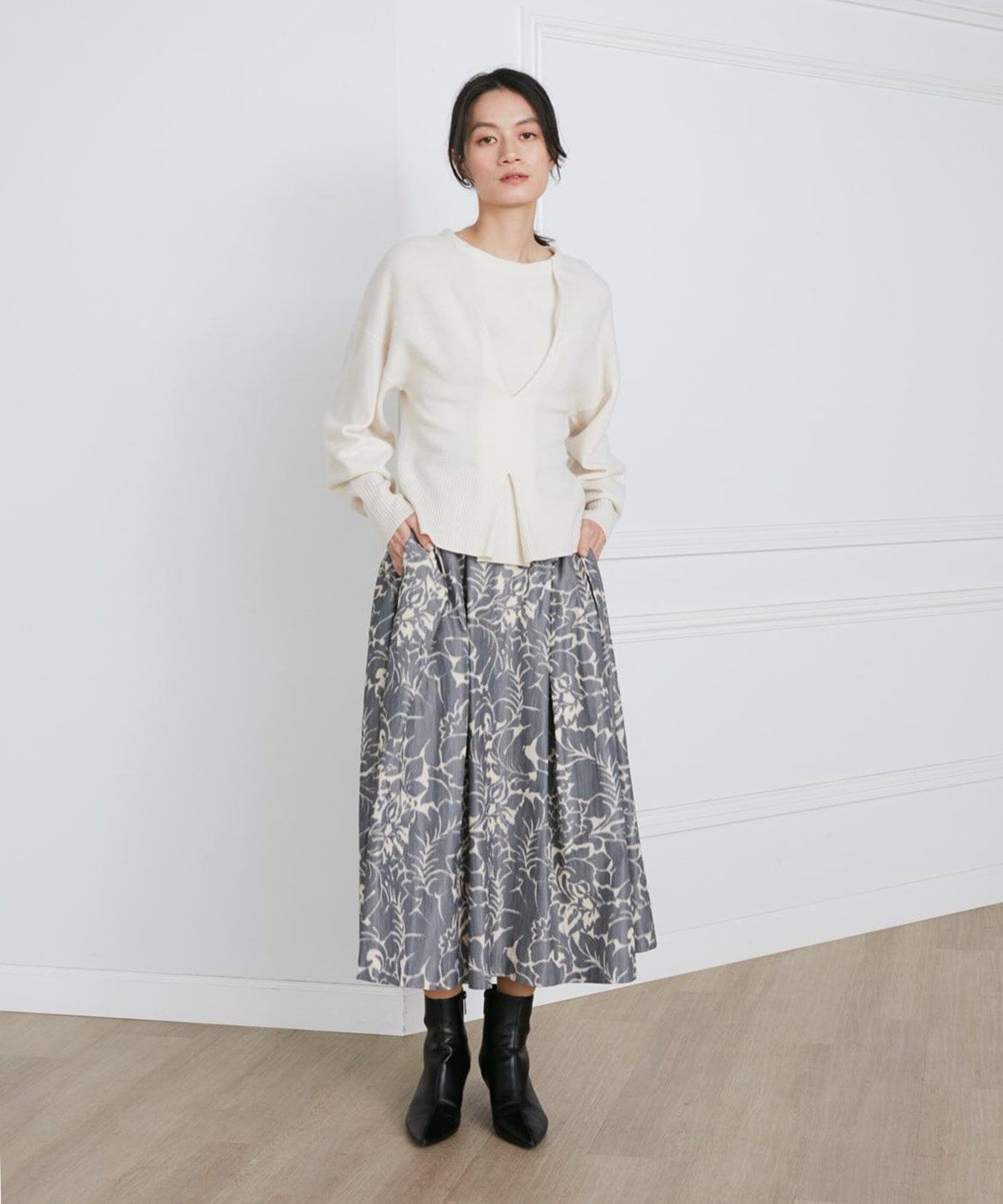 INED「ウールカシミヤタックデザインニット《la veille by SUPERIOR CLOSET》」|ニット・セーター|
