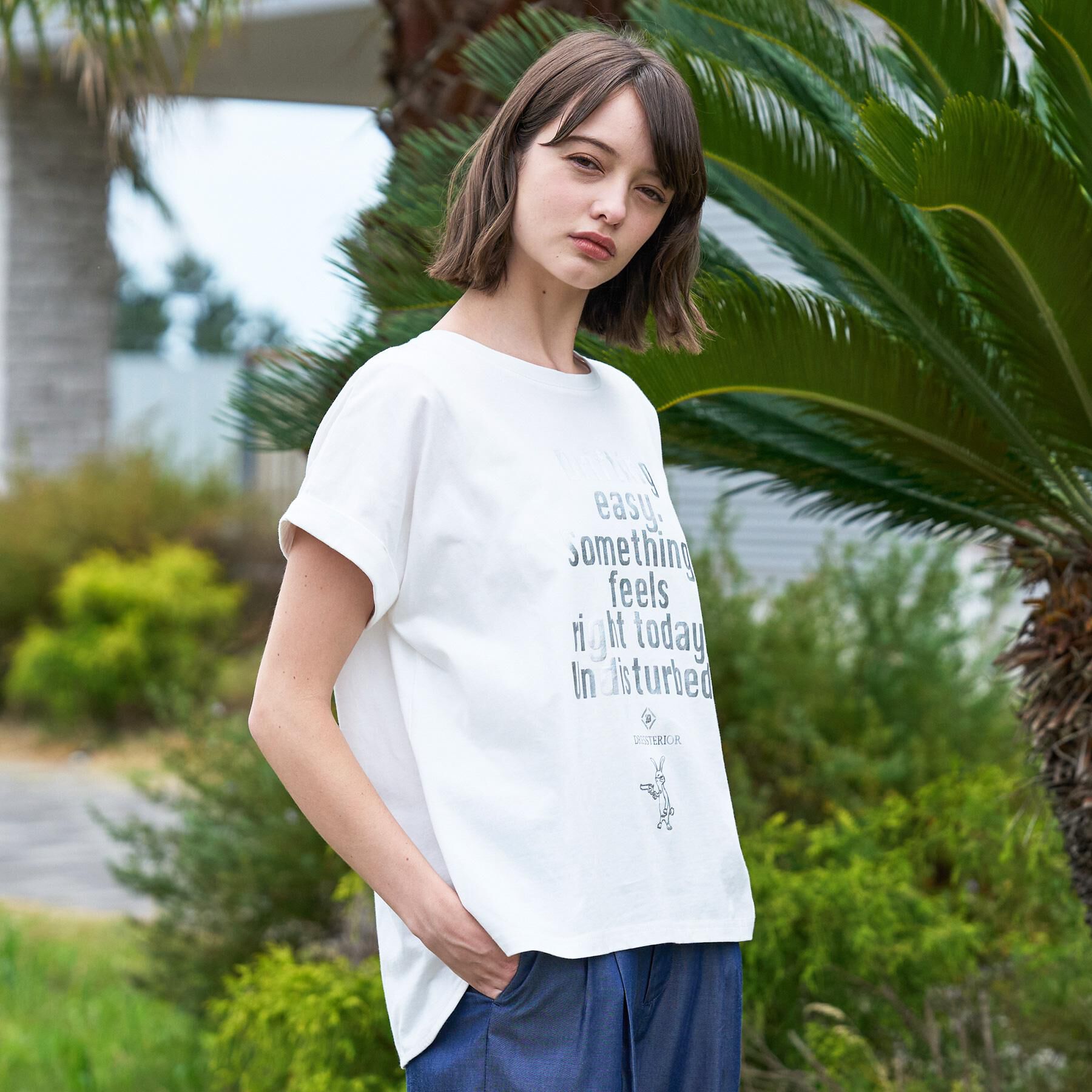 DRESSTERIOR「【箔ロゴ】箔プリントドルマンスリーブ Tシャツ」|Tシャツ・カットソー|