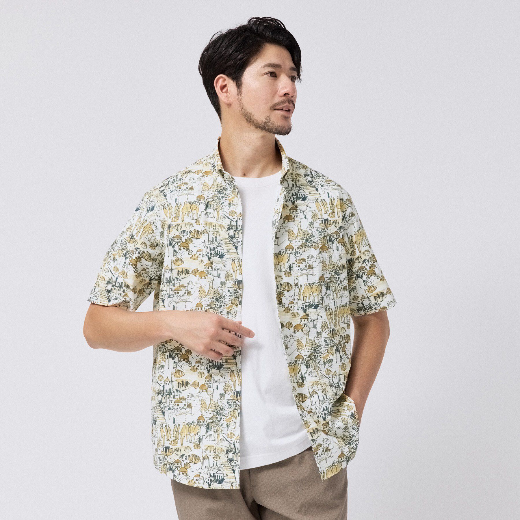 TAKEO KIKUCHI「JFP DotAir（R）リゾートプリント半袖シャツ」|シャツ・ブラウス|