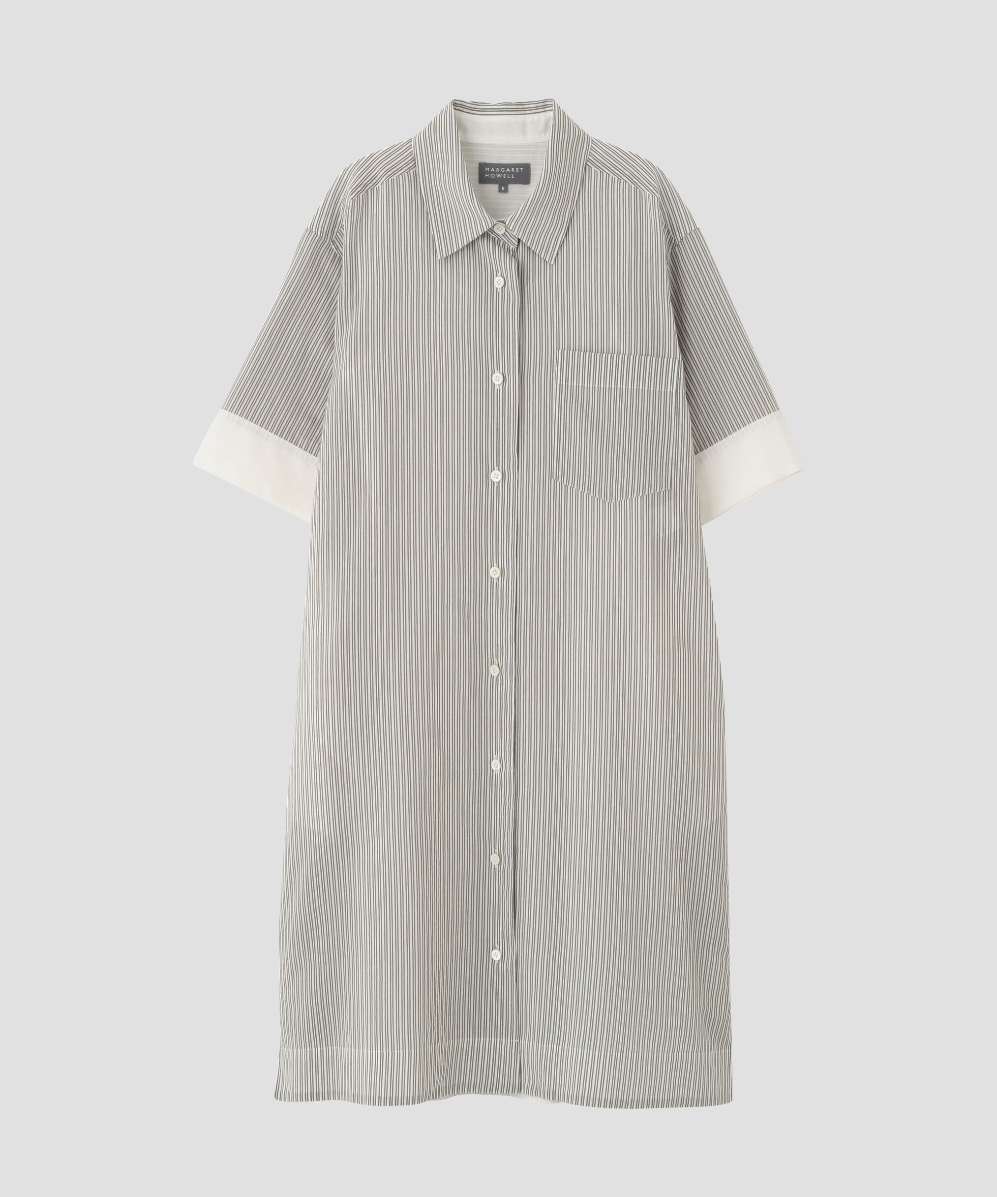  「DOUBLE STRIPE COTTON SILK DRESS」|ワンピース|