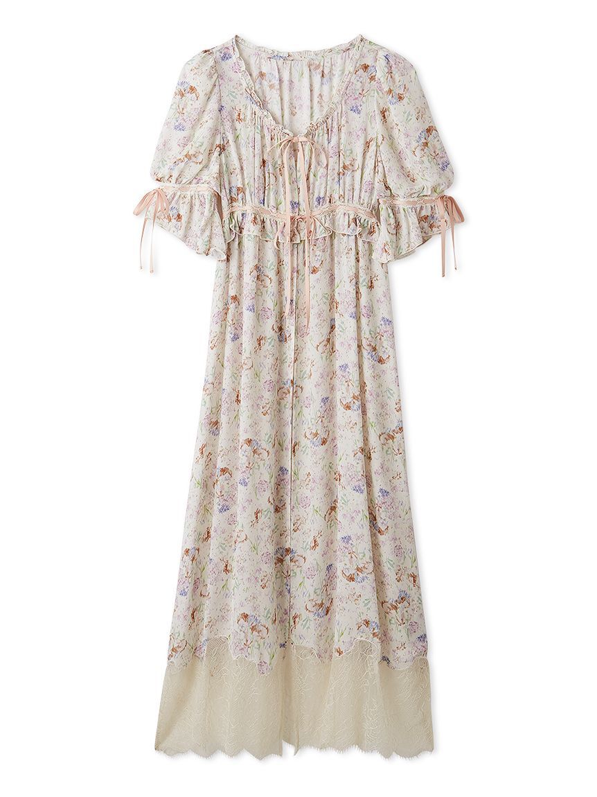 SNIDEL HOME「シフォンレースガウン」|ルームウェア|