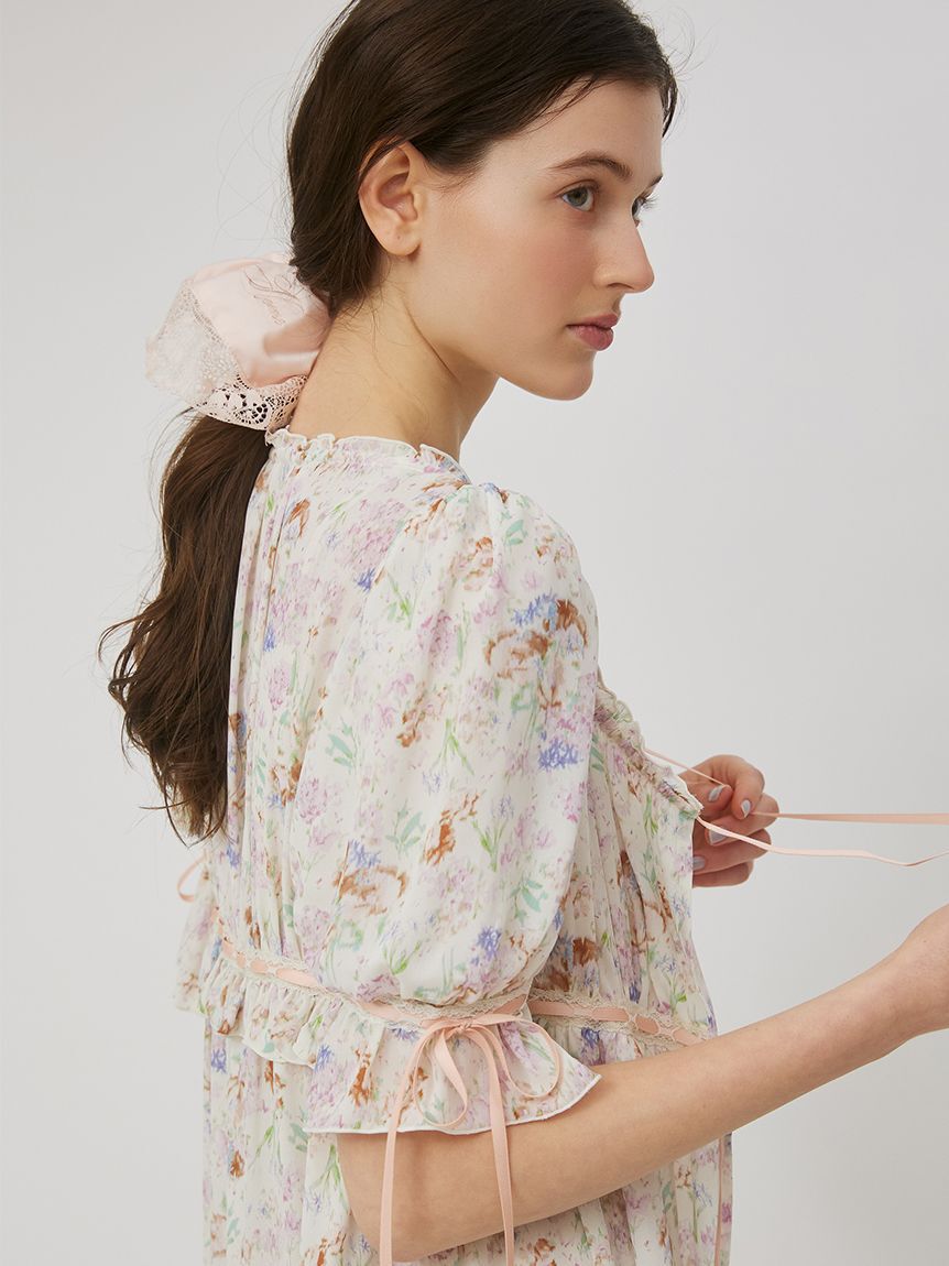 SNIDEL HOME「シフォンレースガウン」|ルームウェア|