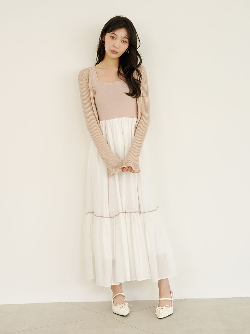 LILY BROWN「【限定カラー】【ウォッシャブル】ニットドッキングワンピース」|ワンピース|