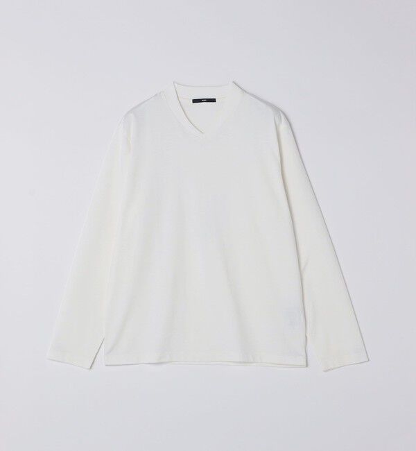 SHIPS「【WEB限定】SHIPS:〈手洗い可能/抗菌/防臭〉シルケット ビズ Vネック ロングスリーブ」|Tシャツ・カットソー|