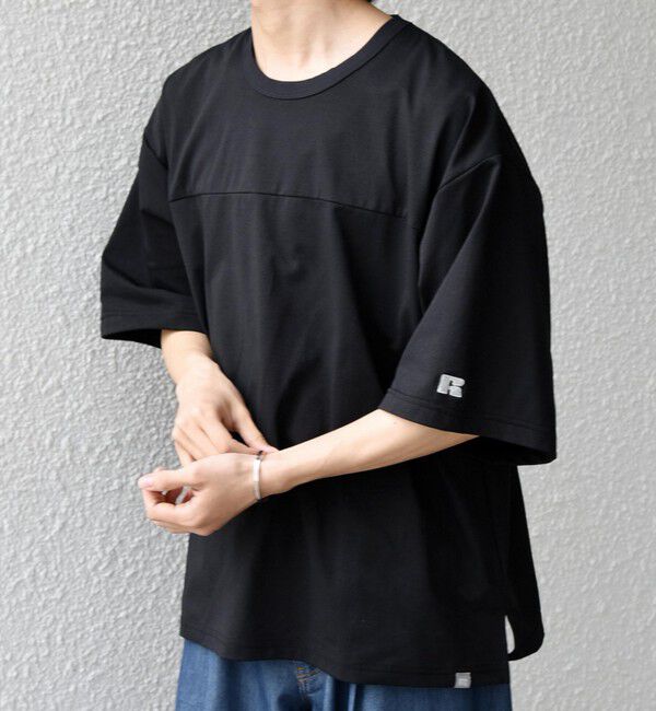 SHIPS any「【SHIPS any別注】RUSSELL ATHLETIC:〈吸水速乾/抗菌防臭〉Dri-Power(R) フットボール Tシャツ◇」|Tシャツ・カットソー|