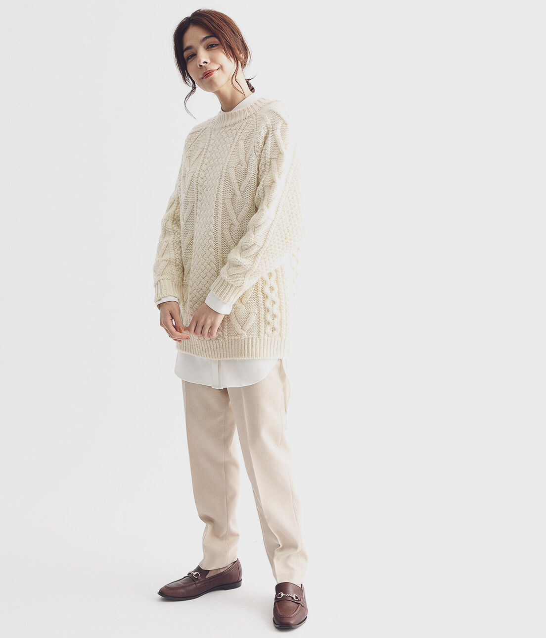 SALON adam et rope'「【ドラマ着用】【セットアップ対応】ヘリンボンテーパードパンツ」|その他|