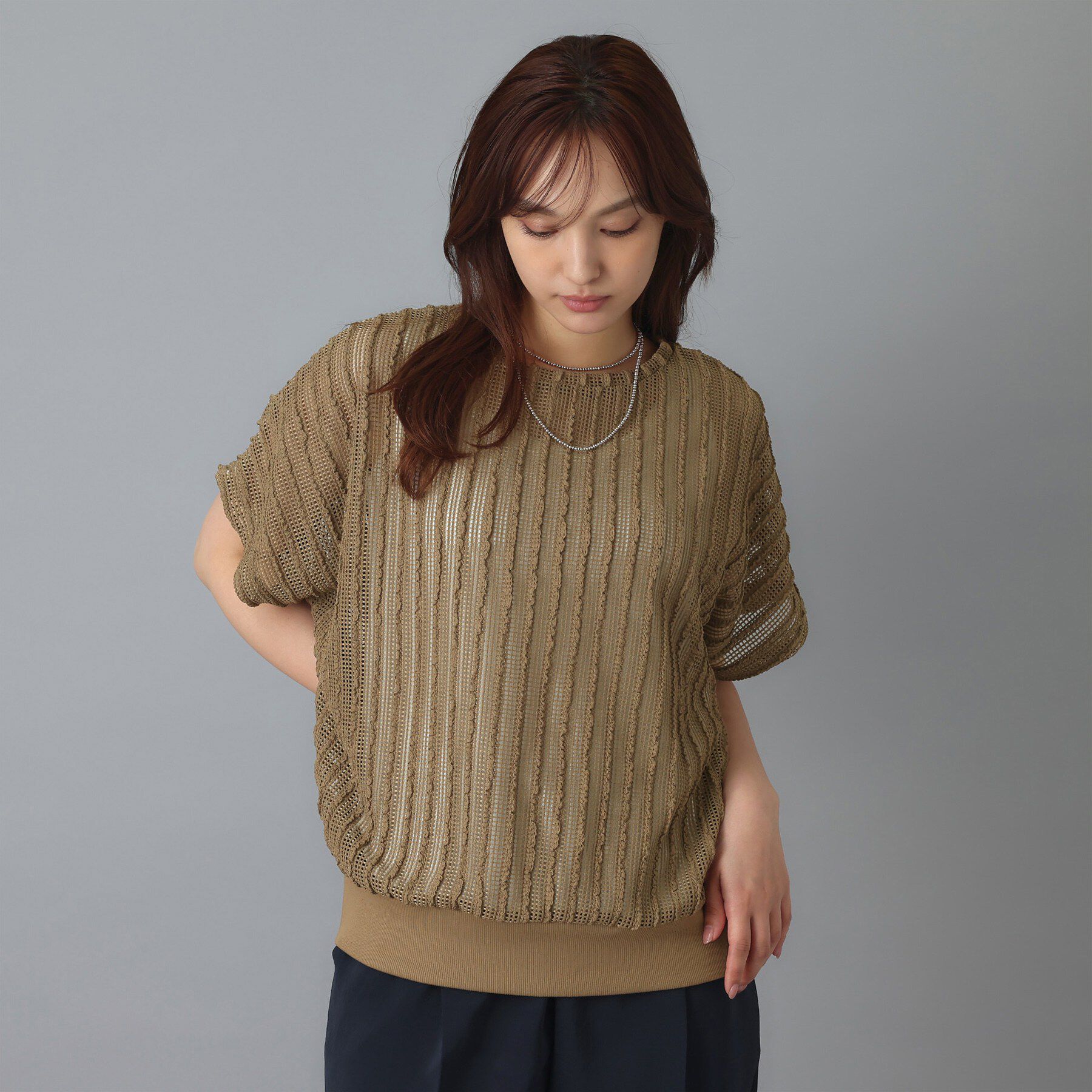 DRESSTERIOR「シアーメッシュプルオーバー」|Tシャツ・カットソー|