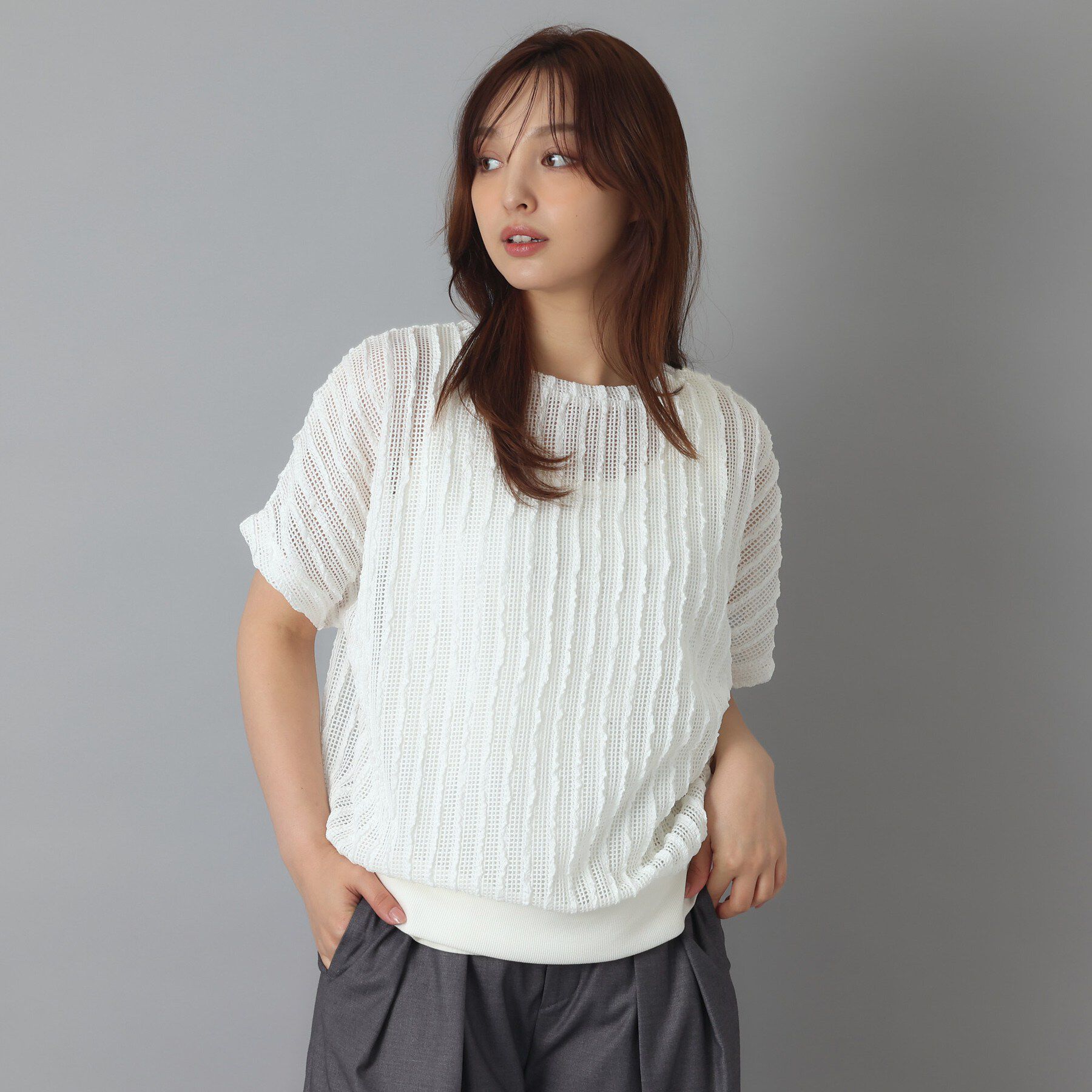 DRESSTERIOR「シアーメッシュプルオーバー」|Tシャツ・カットソー|