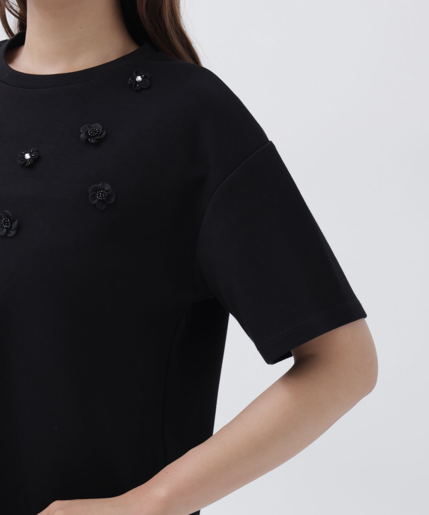  「フラワーモチーフカットソー」|Tシャツ・カットソー|