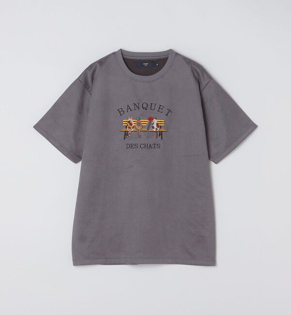 SHIPS Colors 「SHIPS Colors:ポリエステル フェイクスエード エンブロイダリー Tシャツ」|Tシャツ・カットソー|