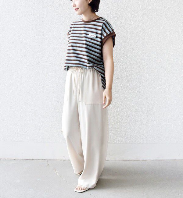 SHIPS for women「【WEB限定】マルチ ボーダー フレンチスリーブ プルオーバー」|Tシャツ・カットソー|