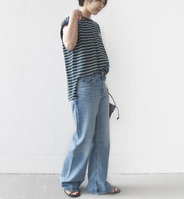 SHIPS for women「【WEB限定】マルチ ボーダー フレンチスリーブ プルオーバー」|Tシャツ・カットソー|