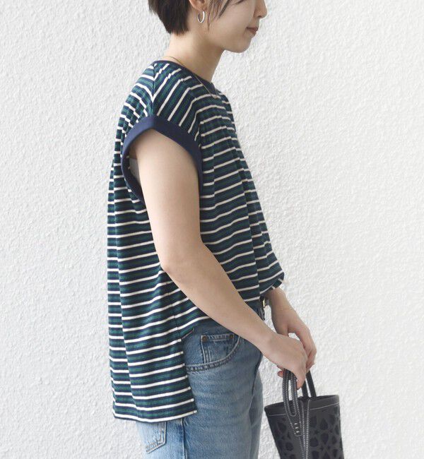 SHIPS for women「【WEB限定】マルチ ボーダー フレンチスリーブ プルオーバー」|Tシャツ・カットソー|