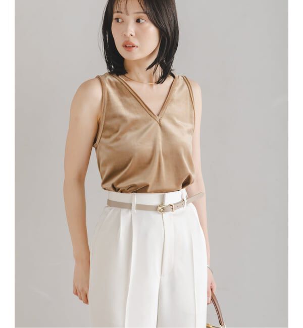 NOBLE「《NOBLE別注・予約》GREYCHORD/グレーコード ベロアVネックノースリーブ」|Tシャツ・カットソー|
