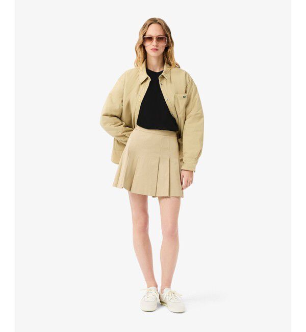 LACOSTE「ネーム＆ワニロゴパッチオーバーサイズ半袖Tシャツ」|Tシャツ・カットソー|