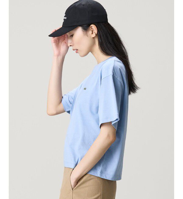 LACOSTE「クロップド丈 ピグメントダイTシャツ」|Tシャツ・カットソー|