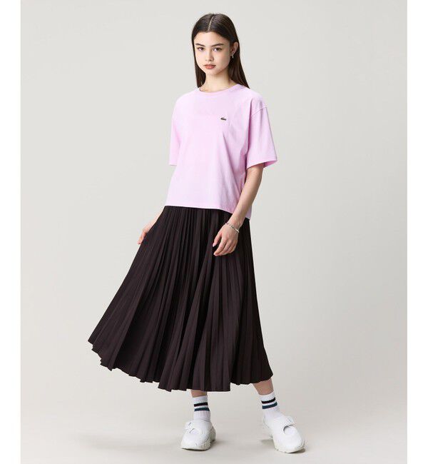 LACOSTE「クロップド丈 ピグメントダイTシャツ」|Tシャツ・カットソー|