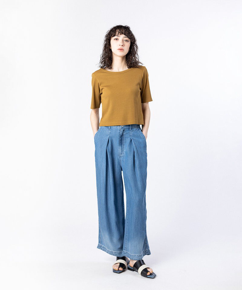  「セルロースデニムタックパンツ」|デニム|