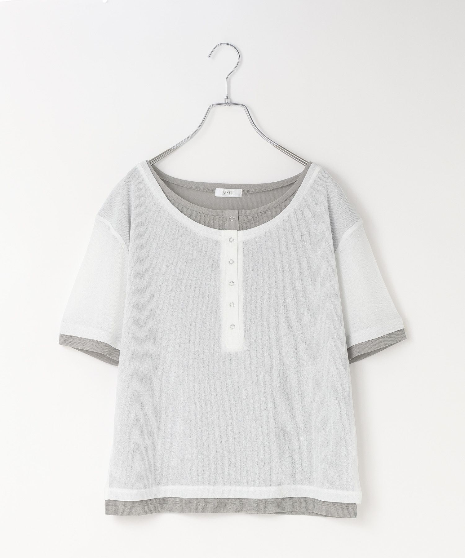 LOWRYS FARM「レイヤードヘンリーSS」|Tシャツ・カットソー|ｵﾌ&times;ｸﾞﾚｰ
