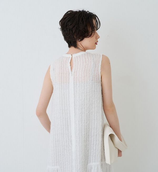Rouge vif「【人気追加】フェザーノースリーブワンピース【予約】」|ワンピース|