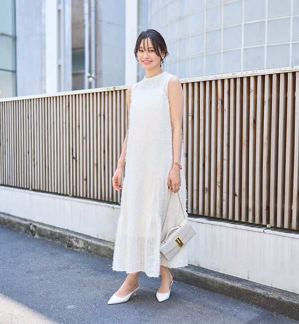 Rouge vif「【人気追加】フェザーノースリーブワンピース【予約】」|ワンピース|