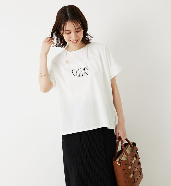 abahouse mavie「【新色ブラック入荷】ワイドロゴTシャツ」|Tシャツ・カットソー|