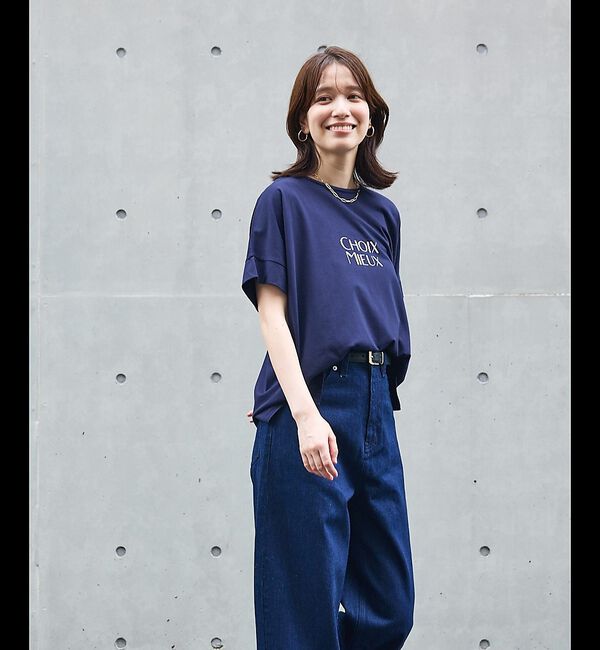 abahouse mavie「【新色ブラック入荷】ワイドロゴTシャツ」|Tシャツ・カットソー|