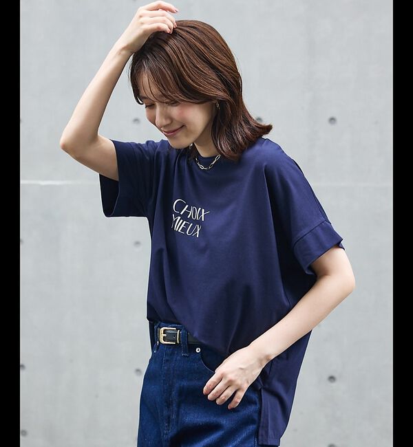 abahouse mavie「【新色ブラック入荷】ワイドロゴTシャツ」|Tシャツ・カットソー|