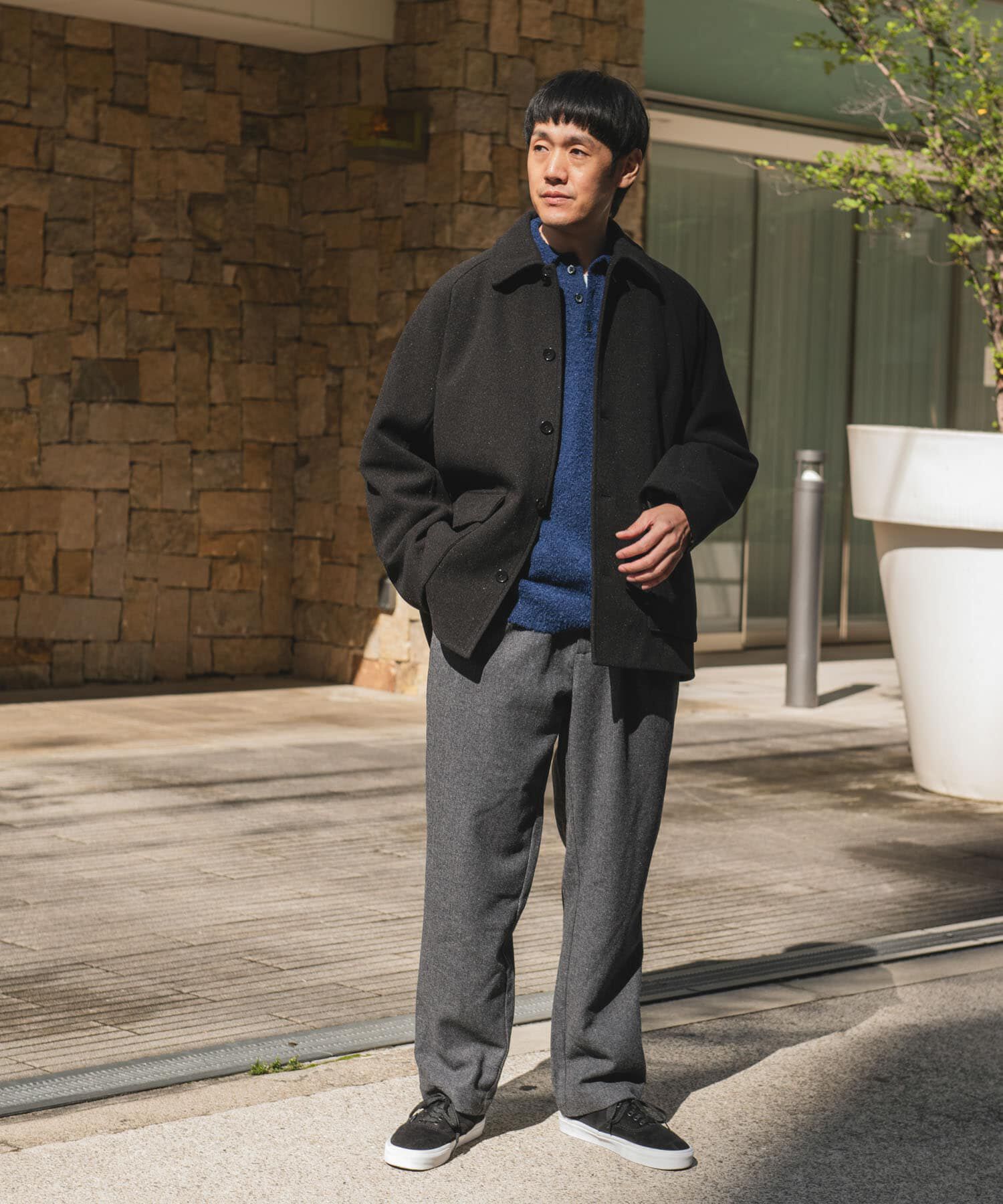 URBAN RESEARCH DOORS「ニットメルトン パデット ショートコート」|ノーカラーコート|
