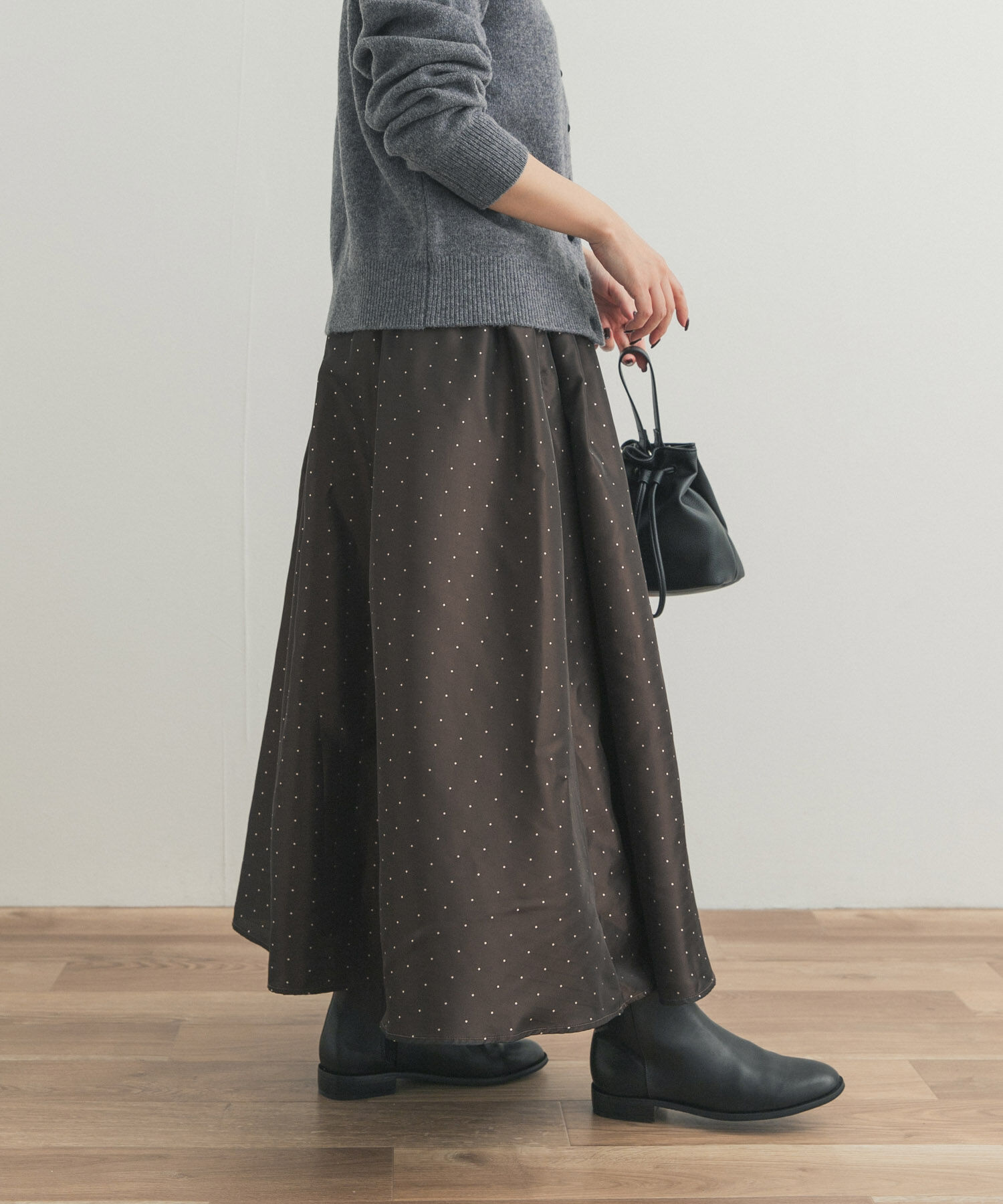 URBAN RESEARCH DOORS「ドットタックギャザースカート」|スカート|