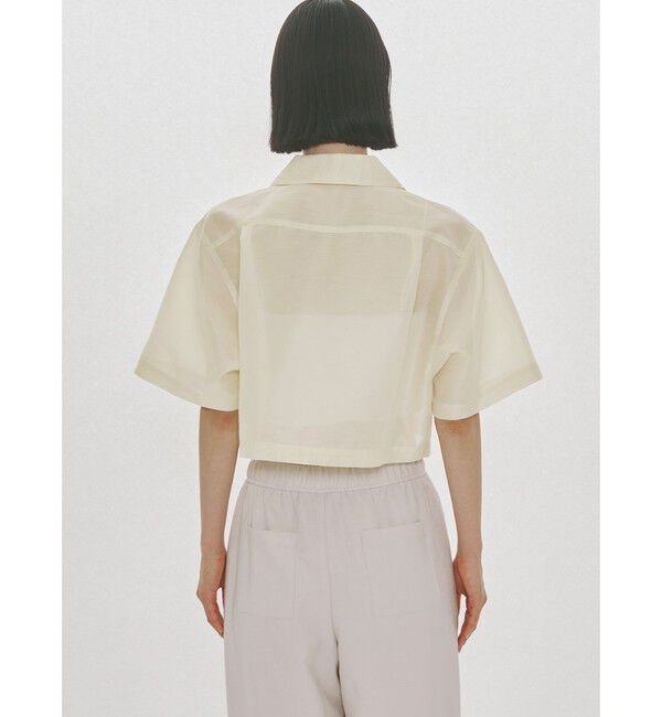 MIDIUMISOLID「MIDIUMISOLID for Ladies シアーオープンカラーシャツ」|シャツ・ブラウス|
